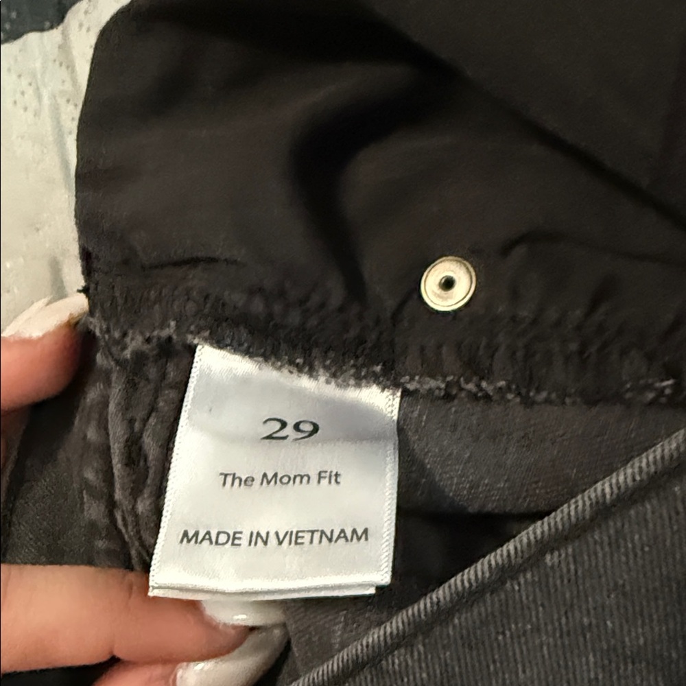 High Waist Distressed Gray Denim Shorts - Picture 2 of 4